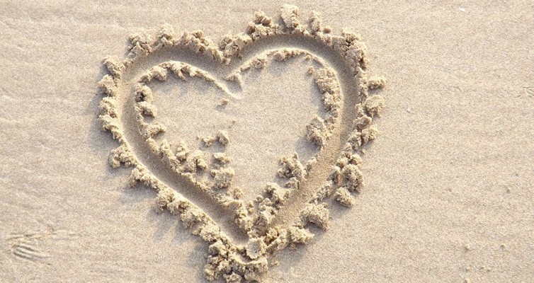 Love Heart in Sand